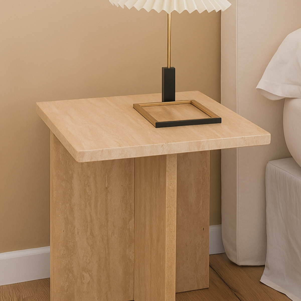 Table d'appoint en Travertin LEYNA